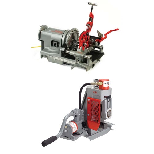 Immagine di Ridgid 918 Scanalatrice a rulli con Kit di montaggio per 1233/300 Compact da 2" - 12 e 300 Compact filettatrice 1/8" - 2", 230 V 57092+50697