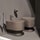 Cielo OTIS set sanitari a terra, vaso senza brida con sedile a discesa rallentata e bidet monoforo, colore arenaria finitura opaco OTVAKAN+CPVOTTFAN+OTBIAN
