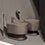 Immagine di Cielo OTIS set sanitari a terra, vaso senza brida con sedile a discesa rallentata e bidet monoforo, colore arenaria finitura opaco OTVAKAN+CPVOTTFAN+OTBIAN