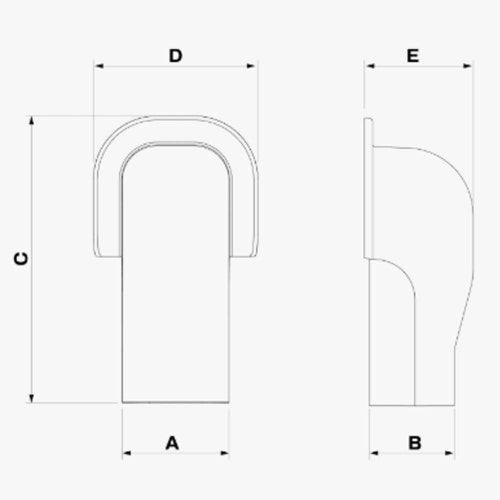 Immagine di Tecnosystemi EXCELLENS TMQ EXC 60 New Line terminale a muro flangiato quadro L.6.7 H.18 P.6.8 cm, colore bianco SCD100279