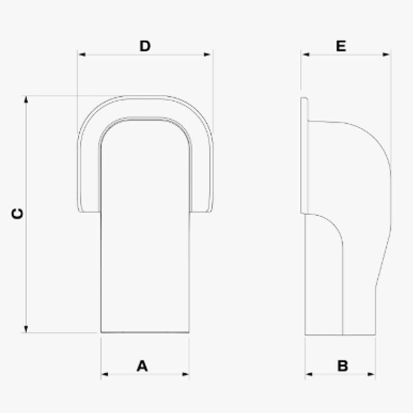 Immagine di Tecnosystemi EXCELLENS TMQ EXC 60 New Line terminale a muro flangiato quadro L.6.7 H.18 P.6.8 cm, colore bianco SCD100279