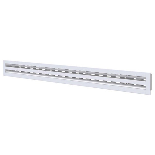 Immagine di Tecnosystemi Diffusore lineare a vista in alluminio con serranda e deflettore centrale L 100 cm, 2 feritoie PWD301634
