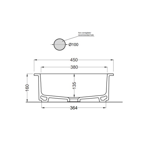 Immagine di Cielo I CATINI bacinella tonda Ø 45 cm, da appoggio, senza troppopieno, colore bianco finitura lucido CALAT45