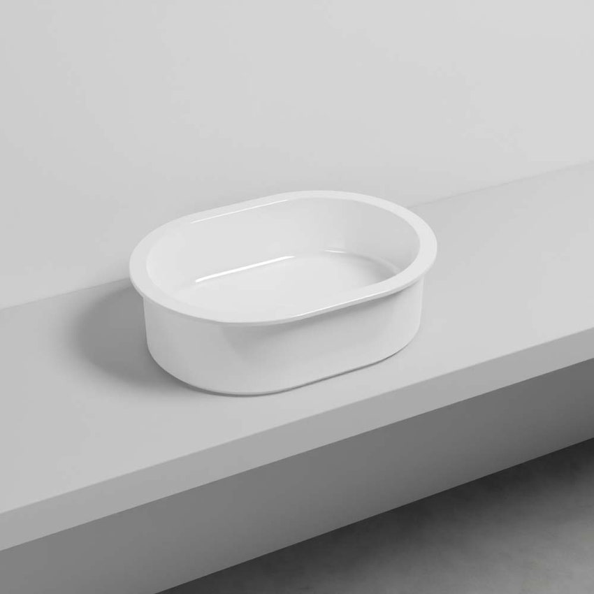 Immagine di Cielo I CATINI bacinella tonda Ø 55 cm, da appoggio, senza troppopieno, colore bianco finitura lucido CALAO55