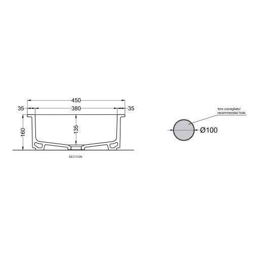 Immagine di Cielo I CATINI bacinella tonda Ø 65 cm, da appoggio, senza troppopieno, colore bianco finitura lucido CALAO65