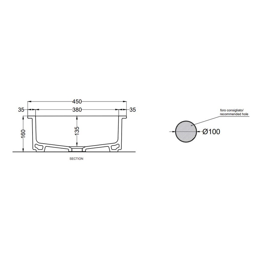 Immagine di Cielo I CATINI bacinella tonda Ø 65 cm, da appoggio, senza troppopieno, colore bianco finitura lucido CALAO65