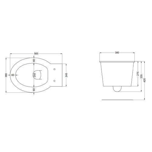 Immagine di Cielo I CATINI vaso sospeso, senza brida, senza sedile, colore bianco finitura lucido CAVSK