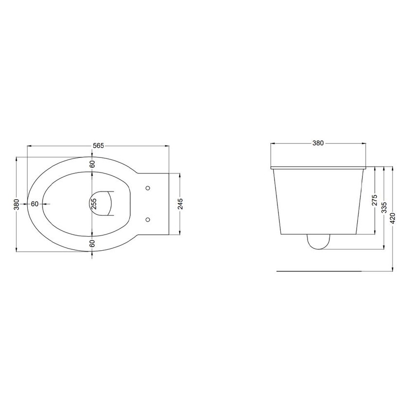 Immagine di Cielo I CATINI vaso sospeso, senza brida, senza sedile, colore bianco finitura lucido CAVSK