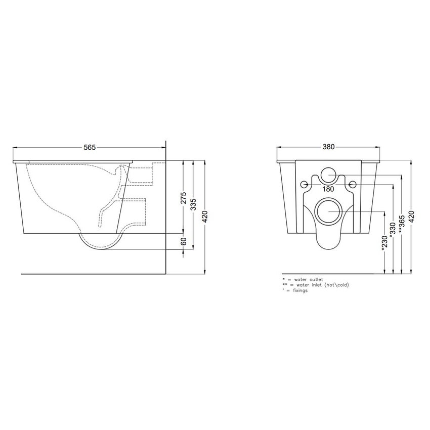 Immagine di Cielo I CATINI vaso sospeso, senza brida, senza sedile, colore bianco finitura lucido CAVSK