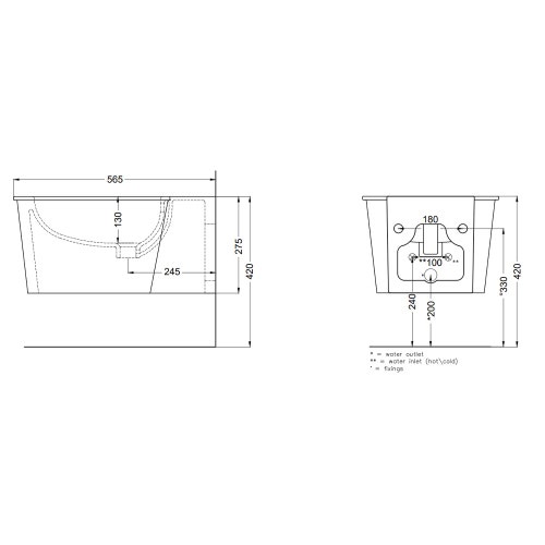 Immagine di Cielo I CATINI bidet sospeso monoforo, colore bianco finitura lucido CABS