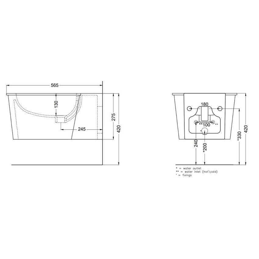 Immagine di Cielo I CATINI bidet sospeso monoforo, colore bianco finitura lucido CABS