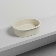 Immagine di Cielo I CATINI bacinella tonda Ø 55 cm, da appoggio, senza troppopieno, colore lino finitura opaco CALAO55LN
