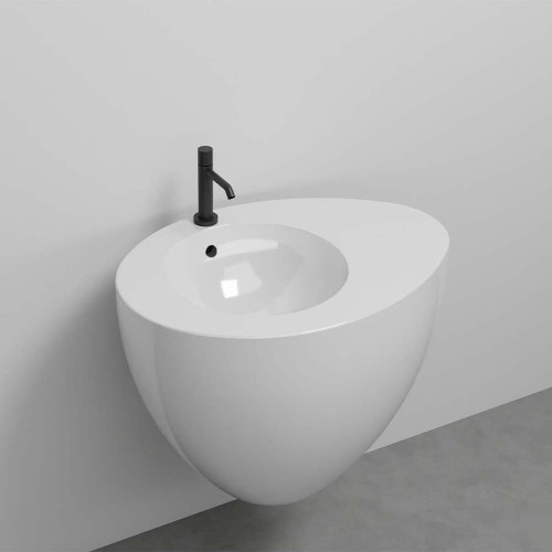 Immagine di Cielo LE GIARE lavabo sospeso H. 59 x 70 x 56 cm, con troppopieno, colore bianco finitura lucido LGLS70TR