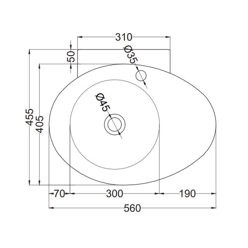 Immagine di Cielo LE GIARE lavabo sospeso H. 35 x 56 x 45 cm, colore bianco finitura lucido LGLS56