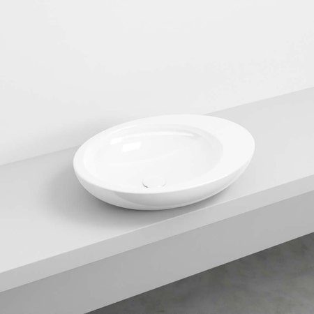 Immagine di Cielo LE GIARE lavabo da appoggio H. 14.5 x 60 x 45 cm, colore bianco finitura lucido LGLA60