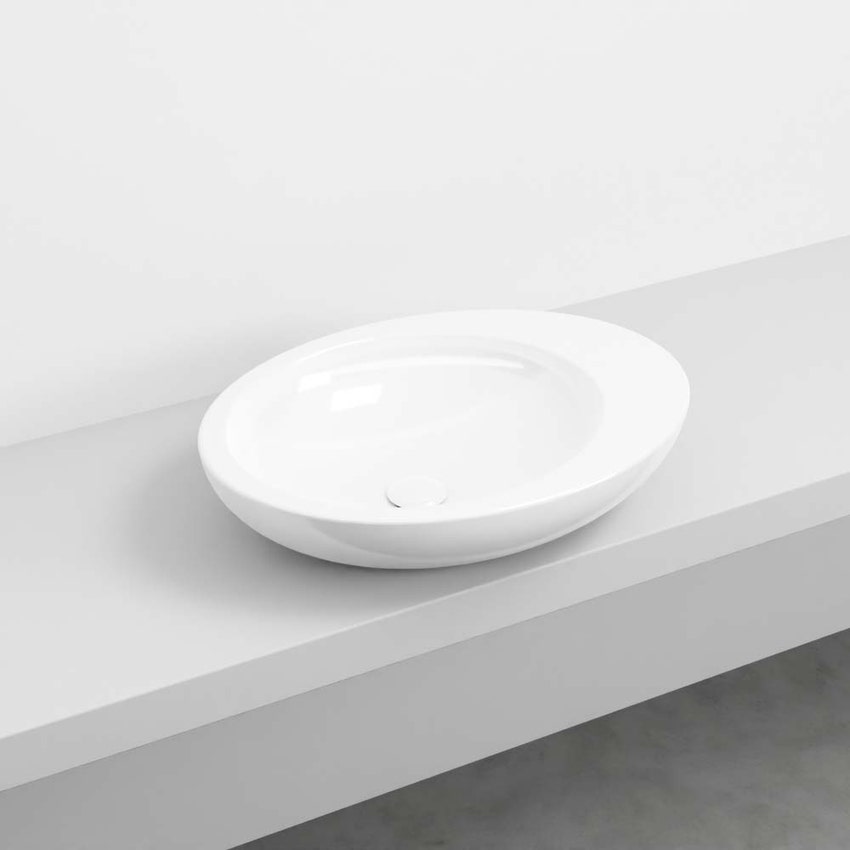 Immagine di Cielo LE GIARE lavabo da appoggio H. 14.5 x 60 x 45 cm, colore bianco finitura lucido LGLA60
