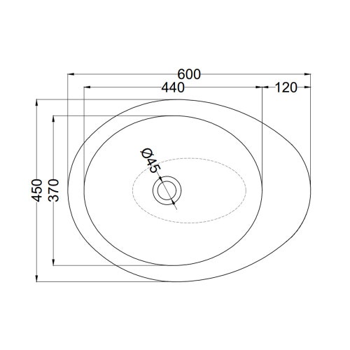 Immagine di Cielo LE GIARE lavabo da appoggio H. 14.5 x 60 x 45 cm, colore bianco finitura lucido LGLA60