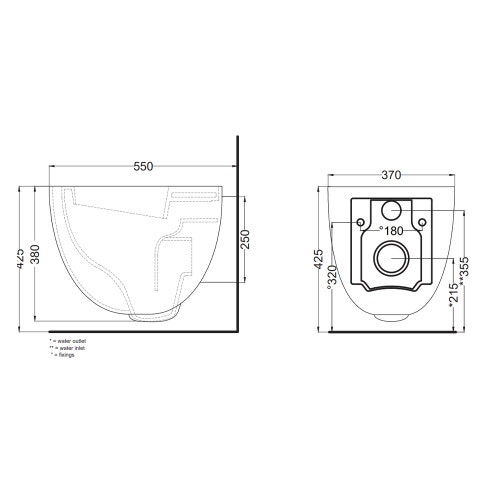 Immagine di Cielo LE GIARE vaso sospeso, senza sedile, colore bianco finitura lucido LGVS