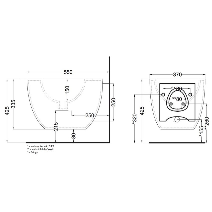 Immagine di Cielo LE GIARE bidet sospeso monoforo, colore bianco finitura lucido LGBSREV