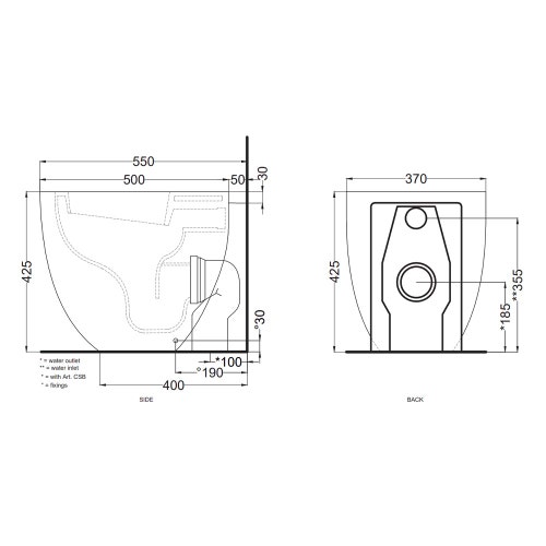 Immagine di Cielo LE GIARE vaso a terra, scarico parete trasformabile a terra con curva tecnica, senza sedile, colore bianco finitura lucido LGVA