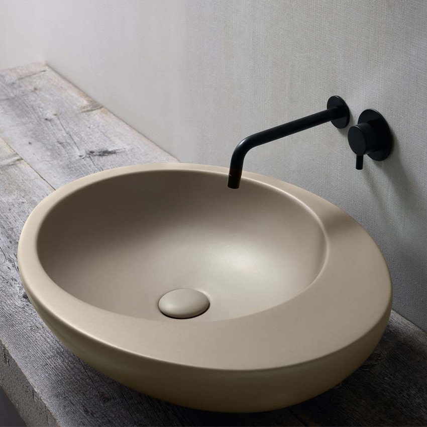 Immagine di Cielo LE GIARE lavabo da appoggio H. 14.5 x 60 x 45 cm, colore avena finitura opaco LGLA60AV