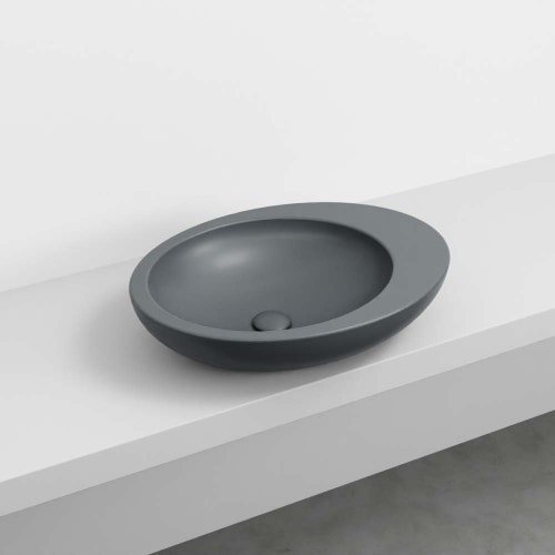 Immagine di Cielo LE GIARE lavabo da appoggio H. 14.5 x 60 x 45 cm, colore basalto finitura opaco LGLA60BA