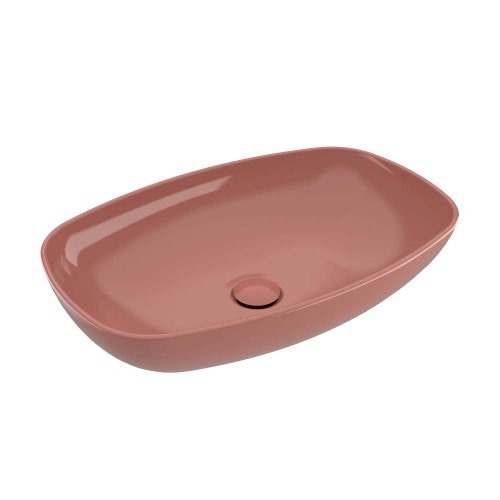 Immagine di Flaminia NUDASLIM lavabo L.60 cm da appoggio, senza troppopieno, colore terracotta finitura lucido ND60ATC