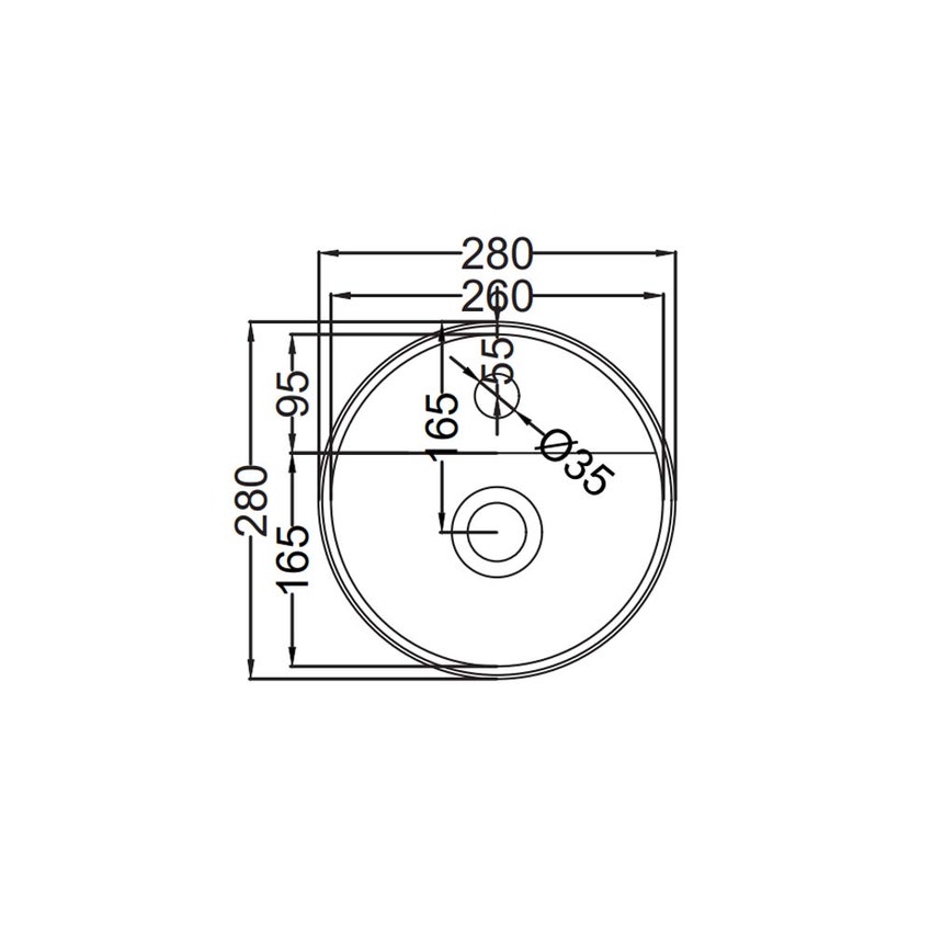 Immagine di Cielo LES PETITES lavabo tondo Ø 28 cm monoforo, da appoggio, senza troppopieno, colore bianco finitura lucido LPLAT