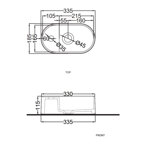 Immagine di Cielo LES PETITES lavabo ovale monoforo, da appoggio, senza troppopieno, colore bianco finitura lucido LPLAO