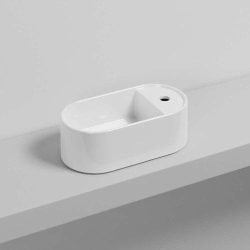 Immagine di Cielo LES PETITES lavabo ovale monoforo, da appoggio, senza troppopieno, colore bianco finitura lucido LPLAO