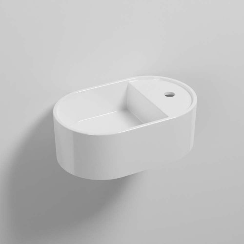 Immagine di Cielo LES PETITES lavabo ovale monoforo H. 16 x 46 x 30 cm, da appoggio / sospeso, senza troppopieno, colore bianco finitura lucido LPLAO46