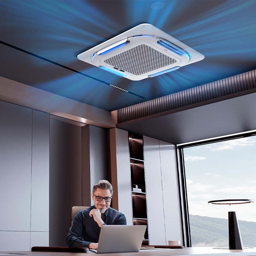 Immagine di TCL CASSETTE 4 VIE 60x60 Climatizzatore a cassetta monosplit Wi-Fi | unità esterna 2.6 kW unità interna 9000 BTU MN09SS2+NPAN60S1+ST09P0