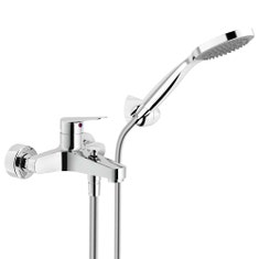 Immagine di Nobili BLUES miscelatore monocomando esterno con set doccia per vasca, con deviatore, finitura cromo BS101110CR