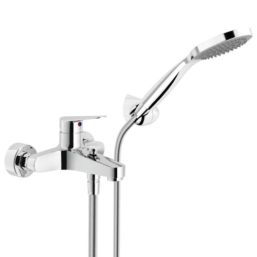 Immagine di Nobili BLUES miscelatore monocomando esterno con set doccia per vasca, con deviatore, finitura cromo BS101110CR