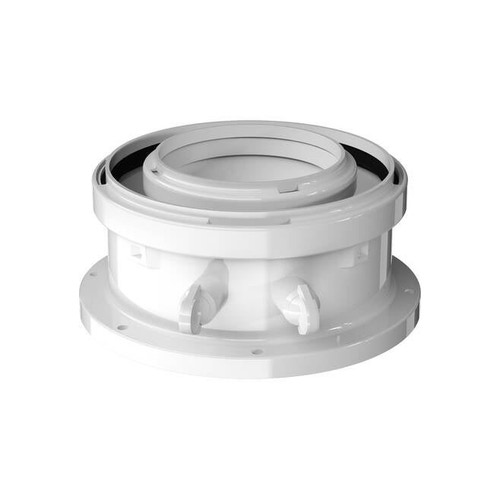 Immagine di Bosch FC-CA80-C adattatore partenza verticale ø 80/125, in polipropilene bianco con prese di analisi combustione 7738112714