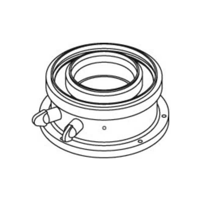 Immagine di Bosch FC-CA80-C adattatore partenza verticale ø 80/125, in polipropilene bianco con prese di analisi combustione 7738112714