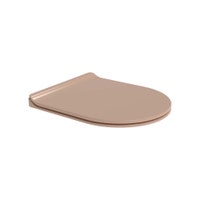 Immagine di Flaminia LINK coprivaso slim in termoindurente, con discesa rallentata, cerniere a sgancio rapido, colore avana finitura lucido LKCW10AV