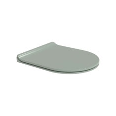 Immagine di Flaminia LINK coprivaso slim in termoindurente, con discesa rallentata, cerniere a sgancio rapido, colore verde giada finitura lucido LKCW10VG