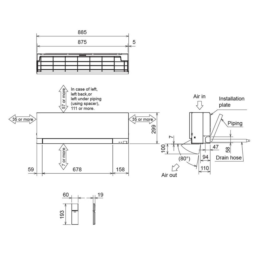 Immagine di Mitsubishi MSZ-EF Kirigamine Zen R32 Climatizzatore a parete trial split inverter Wi-Fi nero | unità esterna 6.8 kW unità interne 9000+15000+15000 BTU MXZ-3F68VF+MSZ-EF[25|42|42]VGKB