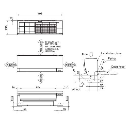 Immagine di Mitsubishi MSZ-AY R32 Climatizzatore a parete dual split inverter Wi-Fi bianco | unità esterna 4.2 kW unità interne 9000+9000 BTU MXZ-2F42VF+MSZ-AY[25|25]VGKP