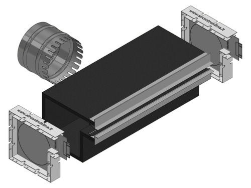 Immagine di Air Control Plenum singola feritoia a scomparsa H 30, versione cartongesso profilo bianco 1000x30 mm, chiuso, nessun attacco PSF-CB-1000X30-C-1