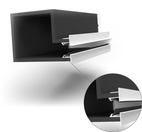 Immagine di Air Control Plenum singola feritoia a scomparsa H 30, versione cartongesso profilo bianco 1000x30 mm, chiuso, nessun attacco PSF-CB-1000X30-C-1