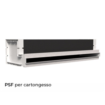Immagine di Air Control Plenum singola feritoia a scomparsa H 30, versione cartongesso profilo bianco 1000x30 mm, chiuso, nessun attacco PSF-CB-1000X30-C-1