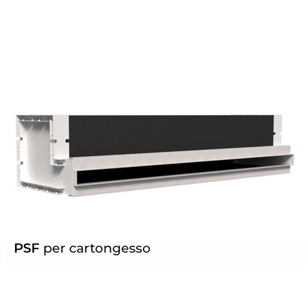 Immagine di Air Control Plenum singola feritoia a scomparsa H 30, versione cartongesso profilo bianco 1000x30 mm, chiuso, nessun attacco PSF-CB-1000X30-C-1