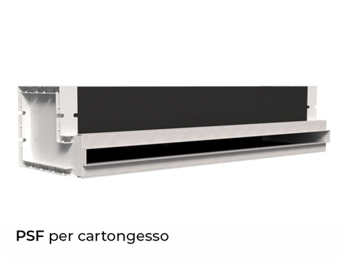 Immagine di Air Control Plenum singola feritoia a scomparsa H 30, versione cartongesso profilo bianco 1000x30 mm, chiuso, nessun attacco PSF-CB-1000X30-C-1