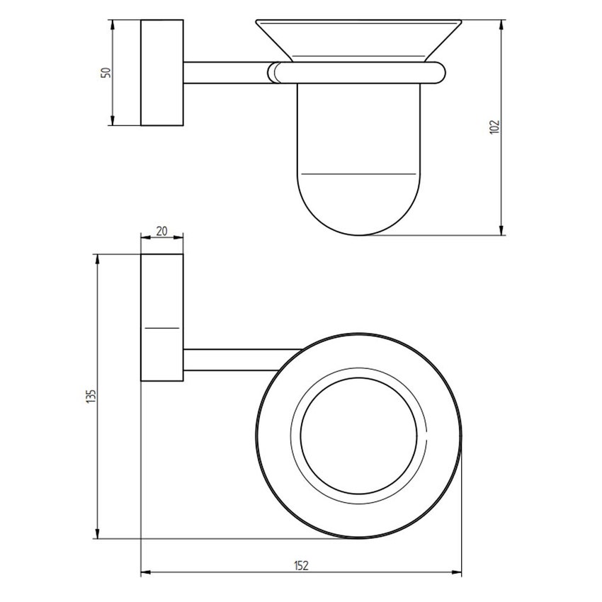 Immagine di Bellosta BABY S porta bicchiere singolo da parete, finitura cromo 01-7051