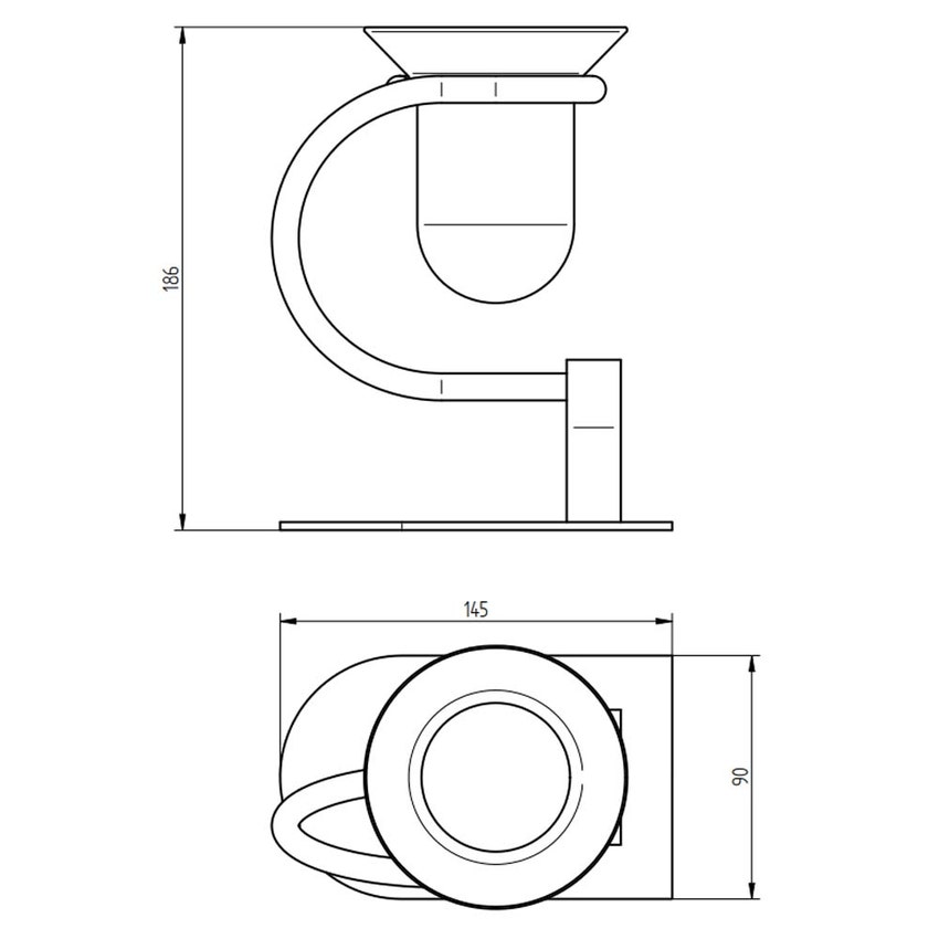 Immagine di Bellosta BABY S porta bicchiere singolo d'appoggio, finitura nickel spazzolato 35-7052