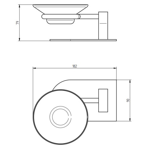 Immagine di Bellosta BABY S porta sapone singolo d'appoggio, finitura cromo 01-7054