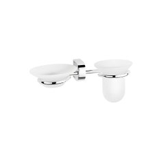 Immagine di Bellosta BABY S porta bicchiere e porta sapone da parete, finitura cromo 01-7055