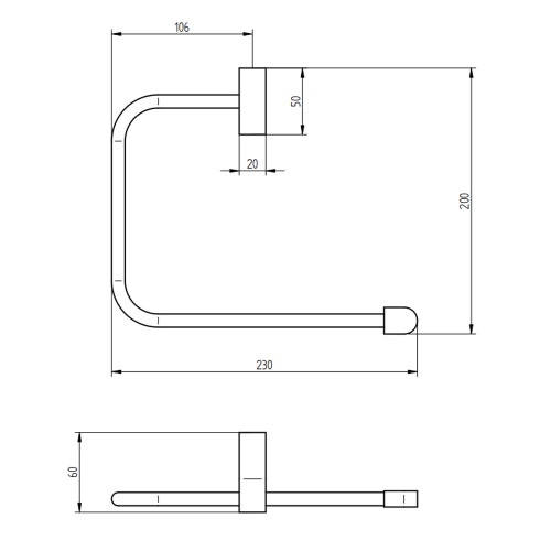 Immagine di Bellosta BABY S portasalviette a gancio, finitura cromo 01-7060